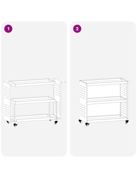 Carrello per Attrezzi con lo scaffale Antracite 75 x 35 x 73 cm