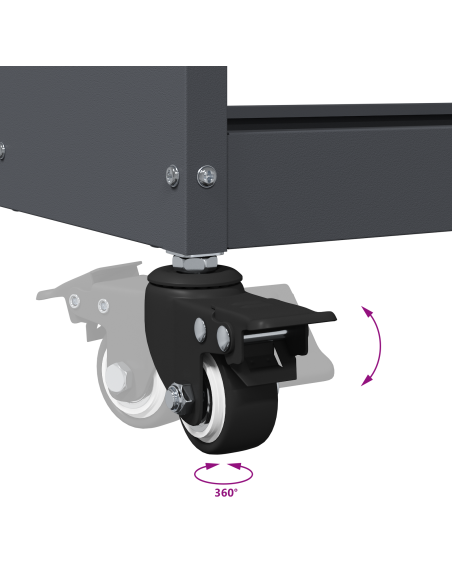 Carrello per Attrezzi con lo scaffale Antracite 75 x 35 x 73 cm