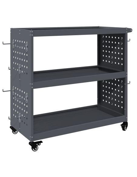 Carrello per Attrezzi con lo scaffale Antracite 75 x 35 x 73 cm