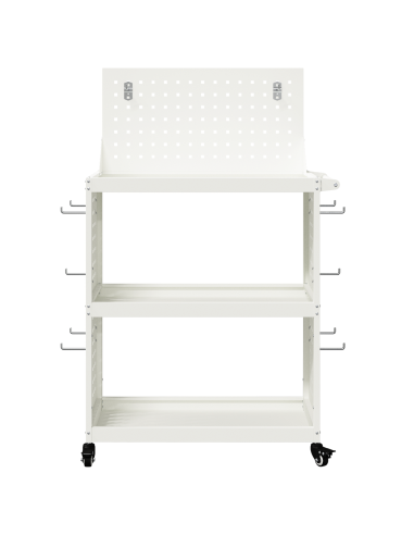 Carrello per Attrezzi con lo scaffale Bianco 65 x 35 x 111 cm