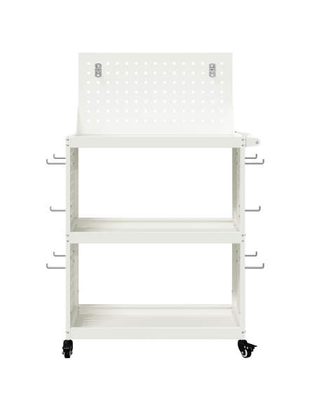 Carrello per Attrezzi Bianco 65 x 35 x 111 cm Metallo