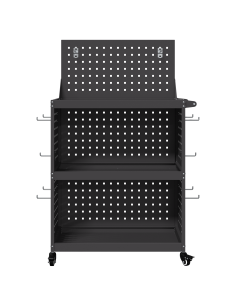 Carrello per Attrezzi con lo scaffale Nero 65 x 35 x 111 cm 2