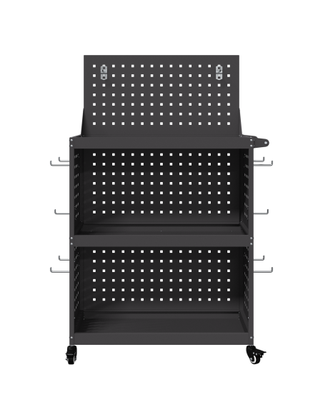 Carrello per Attrezzi con lo scaffale Nero 65 x 35 x 111 cm