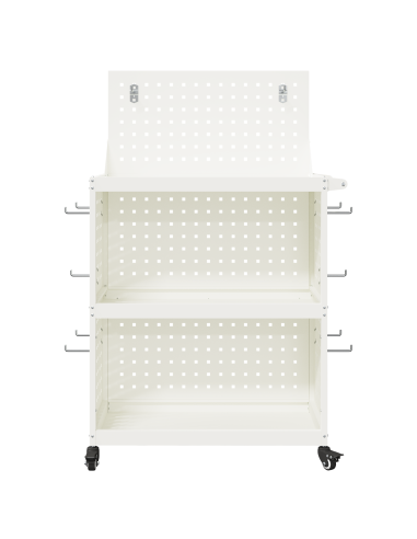 Carrello per Attrezzi con lo scaffale Bianco 65 x 35 x 111 cm