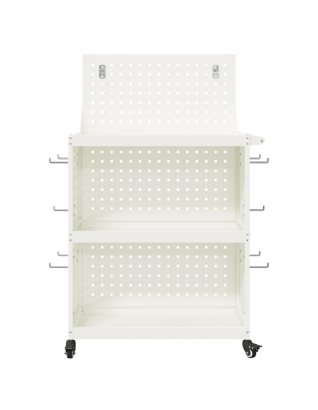 Carrello per Attrezzi Bianco 65 x 35 x 111 cm Metallo