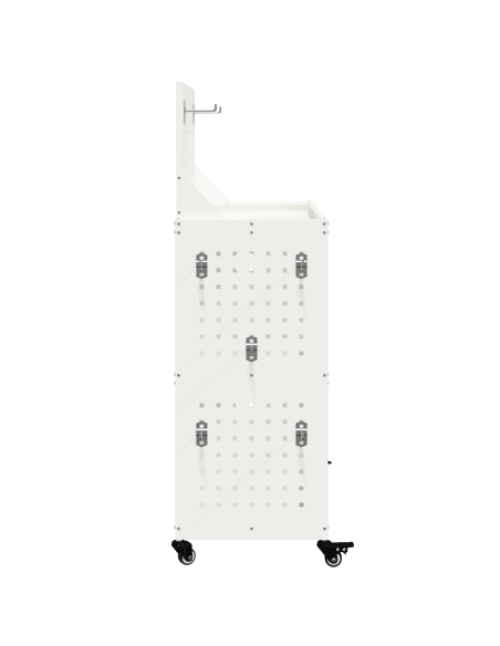 Carrello per Attrezzi Bianco 65 x 35 x 111 cm Metallo