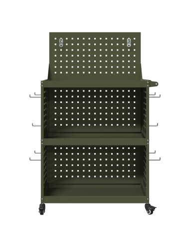 Carrello per Attrezzi con ruota Verde oliva 65 x 35 x 111 cm