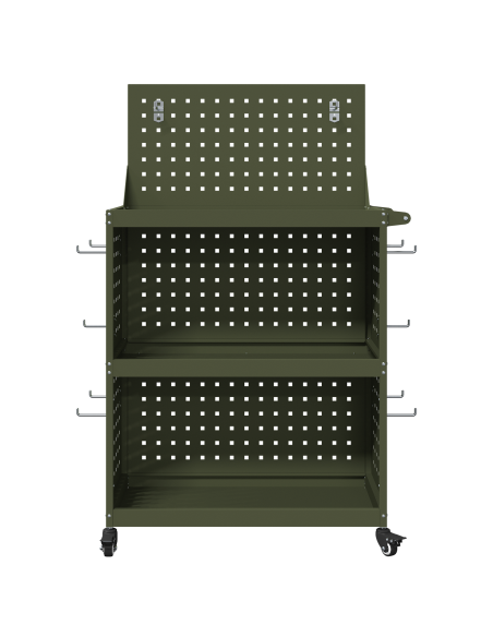 Carrello per Attrezzi con ruota Verde oliva 65 x 35 x 111 cm