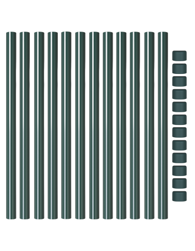 Palo della recinzione 12 pcs Verde 90 cm