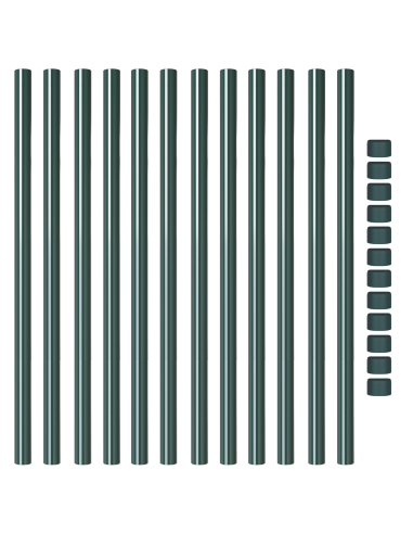 Palo della recinzione 12 pcs Verde 100 cm