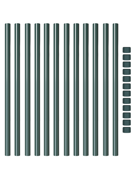 Palo della recinzione 12 pcs Verde 100 cm