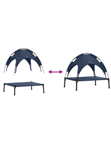 Letto per Cani Blu navy 71 x 64 x 71 cm Acciaio