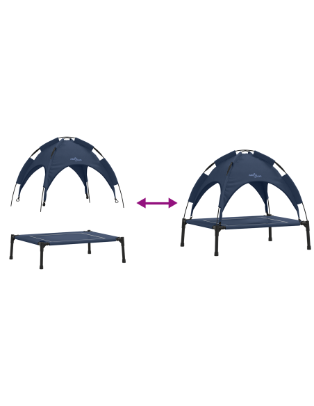 Letto rialzato per cani Navy Blue Tessuto, Metallo 71 x 64 x 71 cm