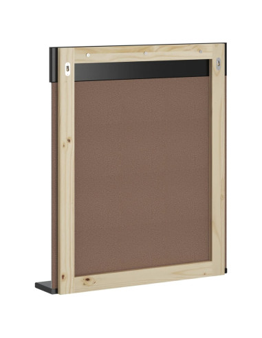 Specchio Bagno e Ripiano BERG Nero 60x12x70 cm Legno Massello