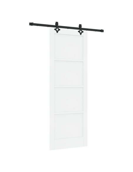 Porta Scorrevole con Set Hardware "ORKDAL" Porta in Legno Solido di Pino Bianca