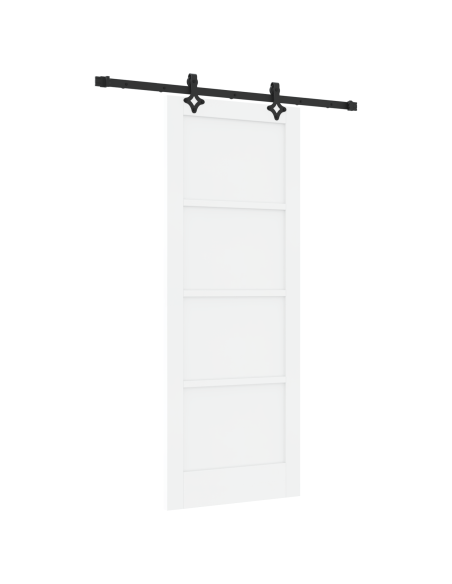 Porta Scorrevole con Set di Ferramenta 'ORKDAL'in Legno Massello di Pino Bianco