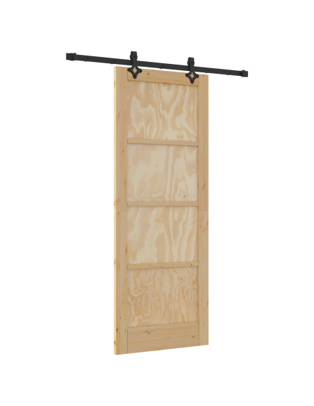 Porta Scorrevole  con Set di Ferramenta 'ORKDAL'in Legno Pino Massello