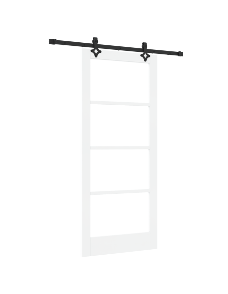 Porta scorrevole  con set hardware bianco 86x198.5 cm legno massello di pino