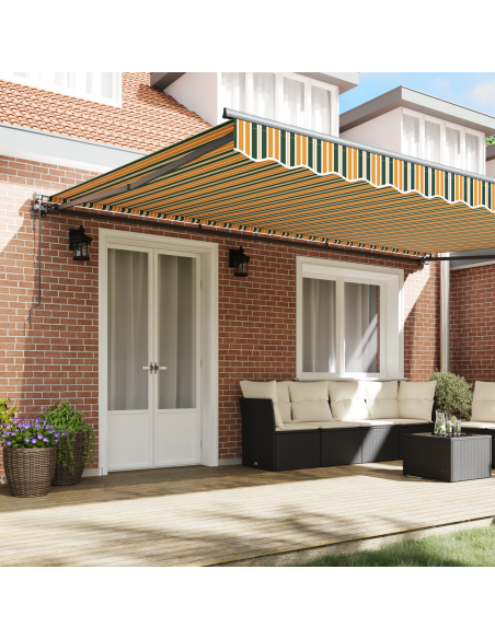 Tenda Retrattile Verde e Giallo 500x300 cm
