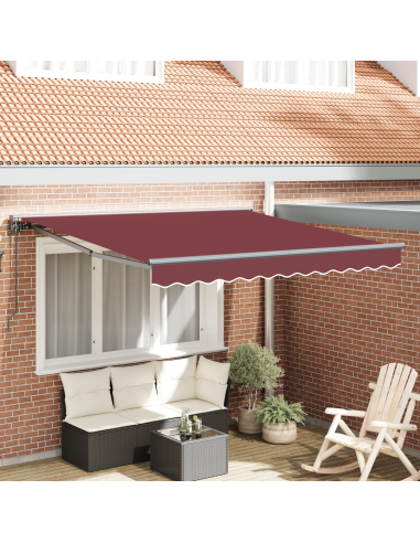 Tenda Retrattile Borgogna 350 x 250 cm Poliestere e Metallo
