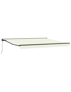 Tenda Retrattile Crema 400 × 300 cm Poliestere e Metallo