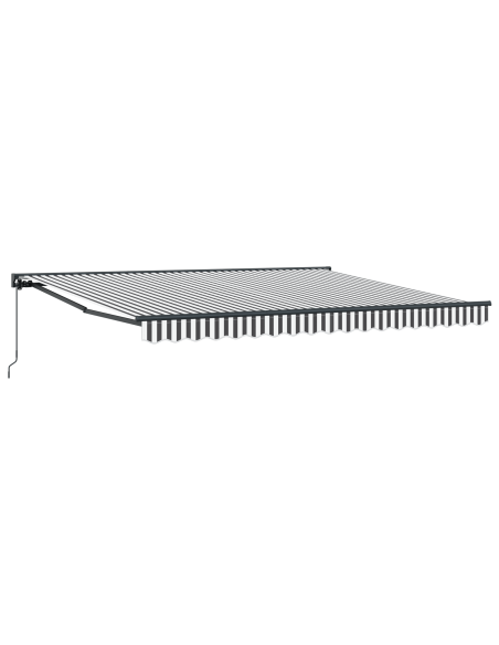Tenda da sole retrattile manuale Antracite e Bianca, 400x300 cm