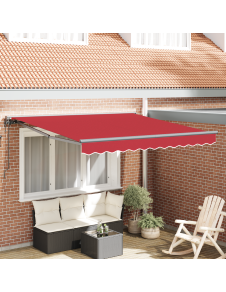 Tenda Retrattile Rosso 350 x 250 cm Poliestere e Metallo