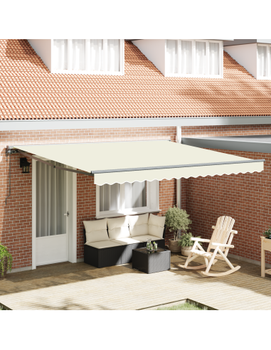 Tenda Retrattile Crema 400 × 300 cm Poliestere e Metallo