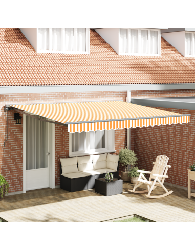 Tenda Retrattile Giallo e Bianco 400 × 300 cm