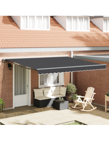 Tenda Retrattile Antracite 400 × 300 cm Poliestere e Metallo