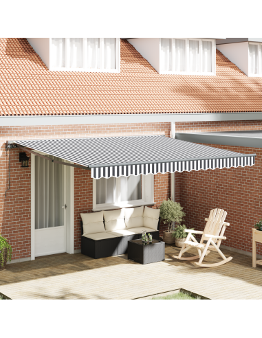 Tenda Retrattile Antracite e Bianco 400 × 300 cm