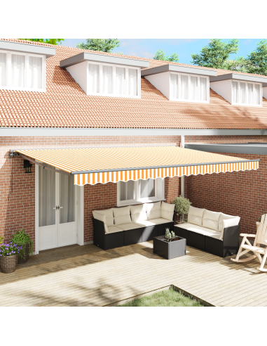 Tenda Retrattile Giallo e Bianco 500 × 300 cm