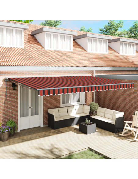 Tenda Retrattile Arancione e Marrone 500x300 cm