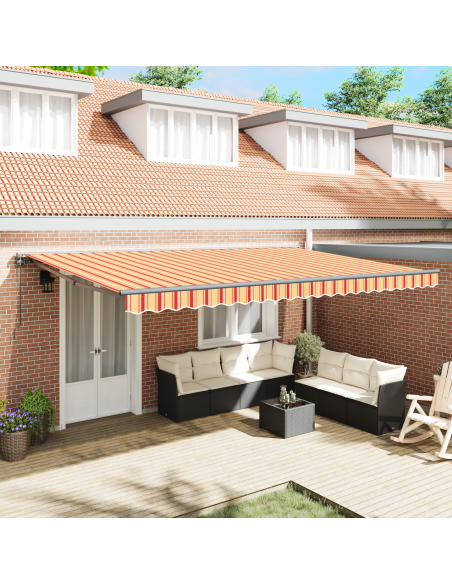 Tenda Retrattile Multicolore 500 × 300 cm Poliestere e Metallo