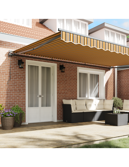 Tenda Retrattile Blu Marino 500x300 cm Metallo e tessuto