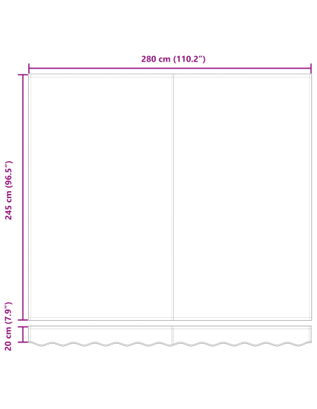 Tenda Retrattile Beige 300 x 250 cm Poliestere e Metallo