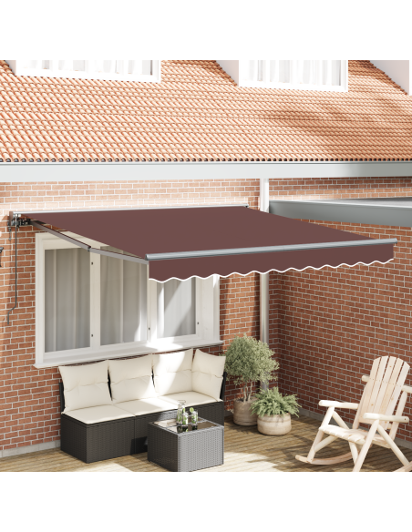 Tenda Retrattile Marrone 300 x 250 cm Poliestere e Metallo