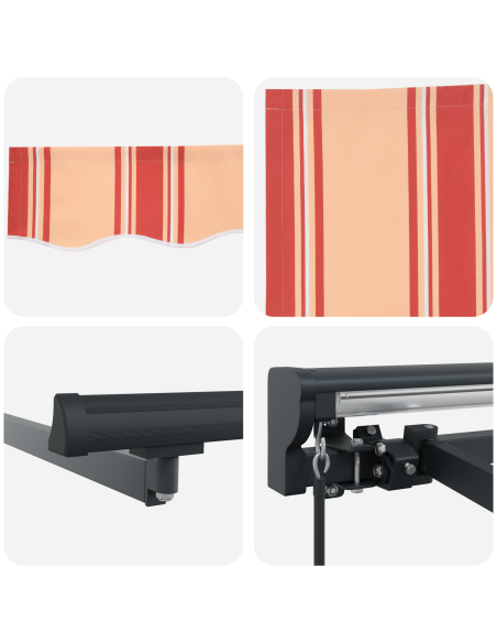 Tenda Retrattile Manuale - Gialla e Arancione, 300 x 250 cm