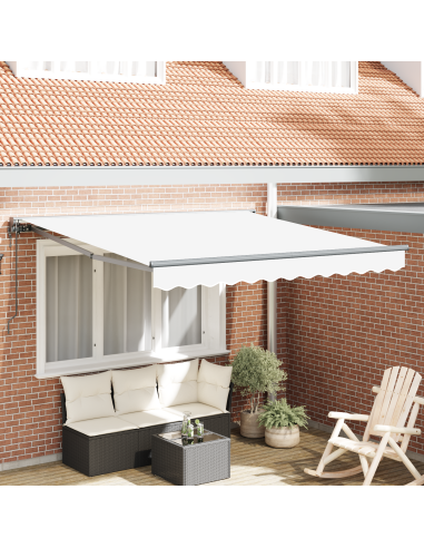 Tenda Retrattile Bianco 300 x 250 cm Poliestere e Metallo