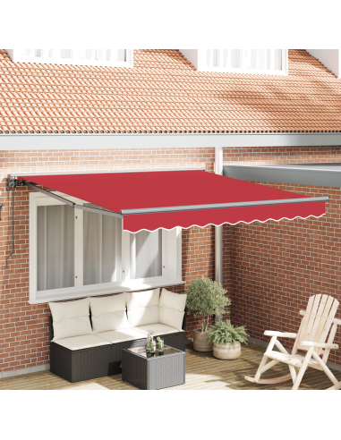 Tenda Retrattile Rosso 300 x 250 cm Poliestere e Metallo