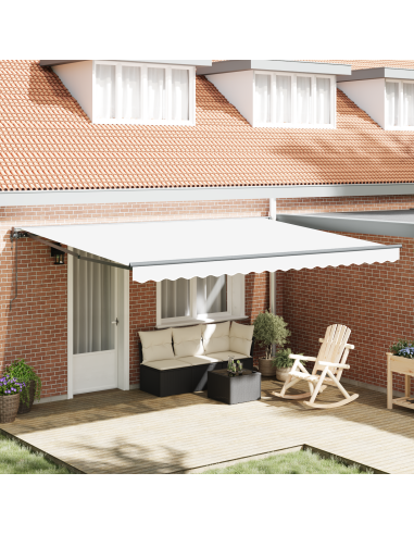 Tenda Retrattile Bianco 450 × 300 cm Poliestere e Metallo