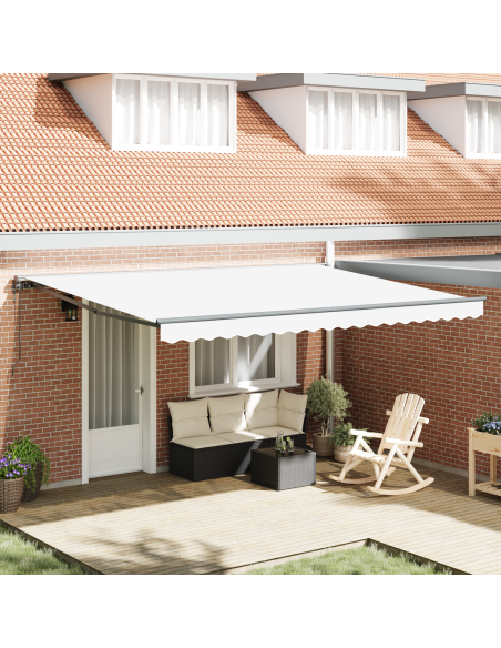 Tenda Retrattile Bianco 450 × 300 cm Poliestere e Metallo