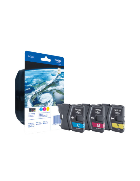 Brother LC985RBWBP cartuccia d'inchiostro 3 pz Originale Ciano, Magenta, Giallo