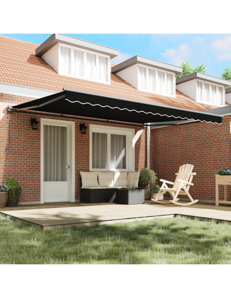 Tenda da sole elettrica retrattile nera, 450 x 300 cm