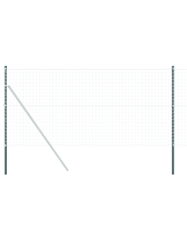 Palo della recinzione 2 pcs Verde Acciaio Verniciato a Polvere