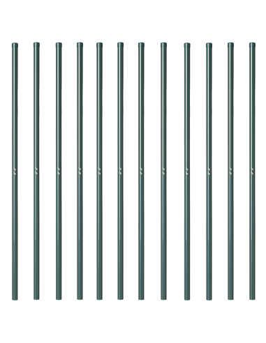 Palo della recinzione 12 pcs Verde Acciaio Verniciato a Polvere