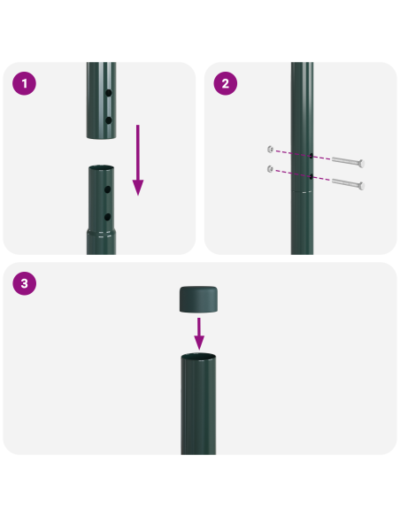 Palo della recinzione 2 pcs Verde Acciaio Verniciato a Polvere