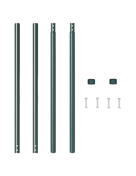 Palo della recinzione 2 pcs Verde Acciaio Verniciato a Polvere