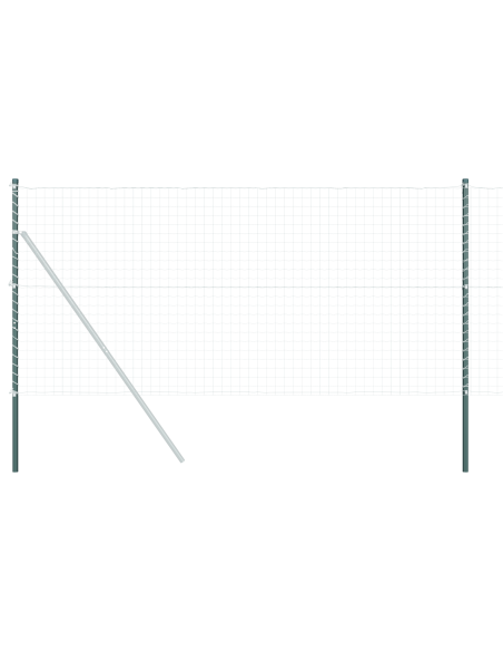 Palo della recinzione 2 pcs Verde Acciaio Verniciato a Polvere