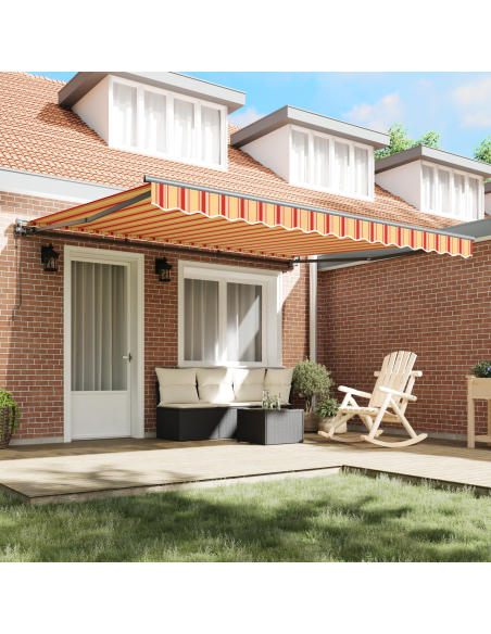 Tenda Retrattile Giallo e Arancione 400x300 cm Poliestere